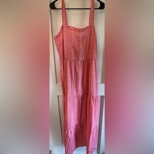 NWT red & white Loft Outlet tiered maxi dress, size 14